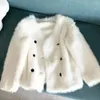 Pele feminina moda y2k casaco peludo feminino fofo quente manga longa outerwear outono inverno jaqueta peluda sem gola b212