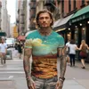 T-shirt da uomo T-shirt estiva Paesaggio desertico Stampata in 3D Moda per le vacanze e il tempo libero