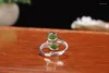 Cluster Rings 925 Silver Natural Jade And Field Ring