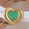 Brooches Royal Vintage Style Superior Green Heart Suit Coat Brooch