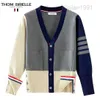 Thom Brielle Tom Tb Color Block gebreid overhemd met vest voor heren en lente herfst Academy Style Top Four Bars Vneckd Arkg Reym 801