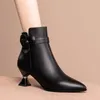 Stivali Scarpe eleganti da donna con punta alla caviglia Stivaletti floreali per tacchi a spillo femminili Elegante designer Autunno inverno 1574C