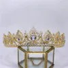 Hårklipp bling zirkon krona mode brud pannband tiaras barock kristall bröllop huvudbonad smycken tiara och prinsessa