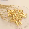 Pendant Necklaces SUNSLL Chunky Alphabet Balloon Letter Pendant Necklaces Copper A-Z Name Personalized Bubble Gold Plated Jewelry For Women MenL231215