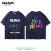 Cold Play Coldplay Band Short Sleeved Men's and Women's Summer Classic Rock Punk High Street Vintag Pure Cotton T-Shirt Trendy