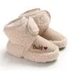 Chaussures plates Chaussures d'hiver en coton pour enfants Pantoufles en coton pour bébé Chaussures pour la maison Pantoufles pour filles Pantoufles en peluche Semelle souple Style d'hiver 0-18M 231215