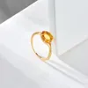 Обручальные кольца LAMOON Vintage Bijou Обручальное кольцо для женщин Кольца с натуральным цитрином и драгоценным камнем Стерлинговое серебро 925 пробы Позолоченные ювелирные изделия 231214