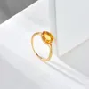 Anneaux de mariage LAMOON Vintage Bijou bague de fiançailles de mariage pour les femmes naturel Citrine pierres précieuses anneaux 925 en argent Sterling plaqué or bijoux 231214