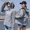 Andra kläder UV Sun Protection Clothes Women Hooded Thin Coat Long Sle Breattable SunSn Jacket Summer Fe Short Hoodie Shirtsl231215