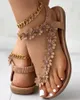 Sandals Sandals Women Floral Pattern Toe Post Sandals Summer Style Bling Bowtie Fashion Peep Toe Jelly Shoes Sandal Flat Shoes Woman 231215