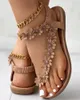 Sandalen Sandalen Dames Bloemenpatroon Teen Post Sandalen Zomerstijl Bling Strikje Mode Peep Toe Jelly Schoenen Sandaal Platte Schoenen Vrouw 231215