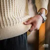 Pulls pour hommes Maden hiver gaufré pull pour homme décontracté col rond basique tricots épais chaud pull spécial design tricots vintage 2024