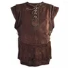 Men's Vests Vintage Gothic Bandage Pirate Renaissance Waistcoat Vest For Men Medieval Sleeveless Coat Man Clothing