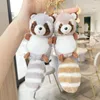 Keychains Plush Big Tailed Raccoon Charm Pendant Car Keyring Backpack Decoration Fashion Jewelry For Women Girls T8DE