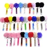 Bonito extrator de cartão de crédito pompom chave festa favor anéis acrílico cartão de débito grabber para unhas longas atm chaveiro cartões clipe unhas t286m