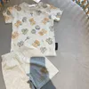 Bébé T-shirt Shorts Set Vêtements pour bébés Ensembles Enfants Vêtements nouveau-nés Petits garçons Filles Designer Bleu Rose Gris Tenues Survêtement 0-3 ans