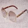 Runda solglasögon Cattle Horn Eyeglasses 7550178 Trägrass