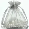 200 PCS Silver Organza Gift Bags Bags Wedding Feeds 9 × 12cm 3 5 inch × 4 7 بوصة 250R