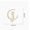 The latest Cute kitten Women's Pins Fashion Style Beaded Suit Pin Accessories Jewelry