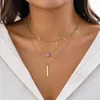 Chains Vintage Simple Tassel Crystal Chain Necklace For Women Fashion Statement Boho Stick Pendant Choker Y2K Jewelry Wed Accessories