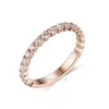 Pierścienie ślubne Kuololit 0,65CTW Pierścień dla kobiet solid 18K 14K 10K Rose Gold 3/4 Zespół na zaręczyny Prezenty świąteczne 231214