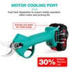 Beskärningsverktyg 98V Electric Cordless Pruner Shear med 9700mAh Litiumion Batterieffektivt fruktträd Bonsai Cutter EU Plug 231215