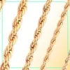 High Quality Gold Plated Rope Chain Stainless Steel Necklace For Women Men Golden Fashion ed Rope Chains Jewelry Gift 2 3 4 53436299