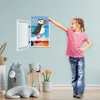 Cadres photo Ensemble de cadres d'art pour enfants Présentoir de peinture mural Format A4 Interchangeable Po Présentoir en bois Gif pour enfants 231215