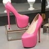 Klänningskor Multicolor European Sexy Pumps Women Platform Nattklubbar T Stage visar 18 cm höga klackar plus-storlek 35-44 sandaler