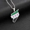 Pendant Necklaces 28TF Unisex Syria Country M Flag Pendant Necklace Gold Silver Color Chain Choker Necklace Jewelry Christmas Party OrnamentL231215