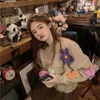 Dames Truien Trui Dames Koreaans Herfst Winter 3D Bloem O Hals Volledig Vintage Warm Houden Meisjes Allemaal Klein Fris 231214