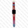 Correa de cuero con patrón de color G de diseñador de lujo para Apple Watch Band Series 6 5 4 3 2 40 mm 44 mm 38 mm 42 mm 49 mm Pulsera para iWatch Bel