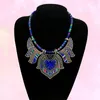 Pendant Necklaces Bohemian Bib Necklace Multicolor Statement Rhinestone Choker For Ladies Wedding Birthday Party ( Red )