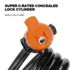 Bike Locks Xunting Bike Lock Coiled Secure Keys Bike Cable Lock with Mounting Bracket Weathproof Anti-Theft Mountain Scooter Bicycle Lock 231214