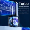 Smart Devices Usb Rechargeable Home Fan Desk Turbo Bladeless Electric Mini 2000Mah Battery Silent Portable Air Cooling 6-Speed Wind Dhrkb