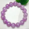 Link Bracelets Natural Kunzite Bracele Stone Crystal Women Fashion Jewelry Single Circle Elastic Rope Bracelet Christmas Gifts 10/11/13mm