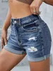 Женские шорты 2023, летние новые модные рваные сексуальные эластичные джинсовые шорты для женщин, повседневные джинсовые шорты скинни Fe S-2XL, Прямая поставкаL231215