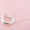 Nya billiga silversmycken 925 Sterling Silver Fashion Charm Heart Love Pendant Necklace 10033424