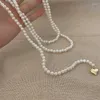 Catene Multiyer White Imition Pearl Necklace Vintage perline eleganti per perle da donna Catena da donna Goth Chocker Wedding Gioielli Trendy Gioielli Regalo