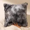 Pillow Case Double-sided rabbit plush luxury fur grade texture pillow with core square sofa pillow case tie dye rainbow pillow 231214