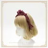 Posy Lina Fatti a mano Vintage Neve Filati Archi Fascia per capelli KC Perle Trim Lolita Dolce Quotidiano Fascia Copricapo 8 Colori