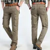 Męskie spodnie Multi-Pockets Wojskowe mężczyzn bawełny swobodny armia spodni ładunkowe joggery męskie pantelnonia pantalones hombre rozmiar 28-44