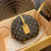 M45647 Mini LUXURYS Designer Bag Petite Boite Chapeau Boite Crossbody oryginalna skórzana torba na ramię 2 rozmiary damskie męskie sprzęgło brązowe torebki z torebki z torebki