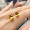 Brincos 6x8mm Citrino Amarelo Natural 925 Prata Esterlina para Mulheres Personalidade Moda Luxo Gem Jóias Presentes