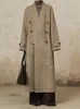 Dames Blends EAM Loose Fit Camel Big Size Lange elegante wollen jas Reversmouwen Damesjas Mode Herfst Winter 2023 1DH3019 231215