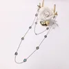 Naszyjniki wiszące biżuteria kolorowy SWR Crystal Naszyjnik długi łańcuch 12 Kamienie Wysokiej klasy Sweter w stylu cukierków do piękności