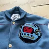 Herrjackor Blue Boys Club Woolen Baseball Coat Jacket för kvinnor Män Bästa kvalitet Broderi Casual Clothing T231215