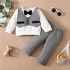 Clothing Sets 3-24 Months Infant Boy Formal Occasion Suit Newborn Baby Boy Long Sleeves Pants Gentleman Outfit Birthday Party Costumes