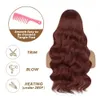 Synthetic Wigs Reddish Brown Lace Wig Chocolate Body Wave Female Omber Red Pre Picking and Baby Hair Role Playing 231215