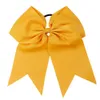 Hair Accessories ncmama 25pcs/lot 7" Solid Cheer Bows Colorful Elastic Hair Band Grosgrain Ponytail Cheer Hairbow For Kids Girls Hair Accessories 231215